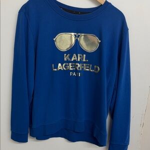 Karl Lagerfeld Royal Blue Top with Silver Accents